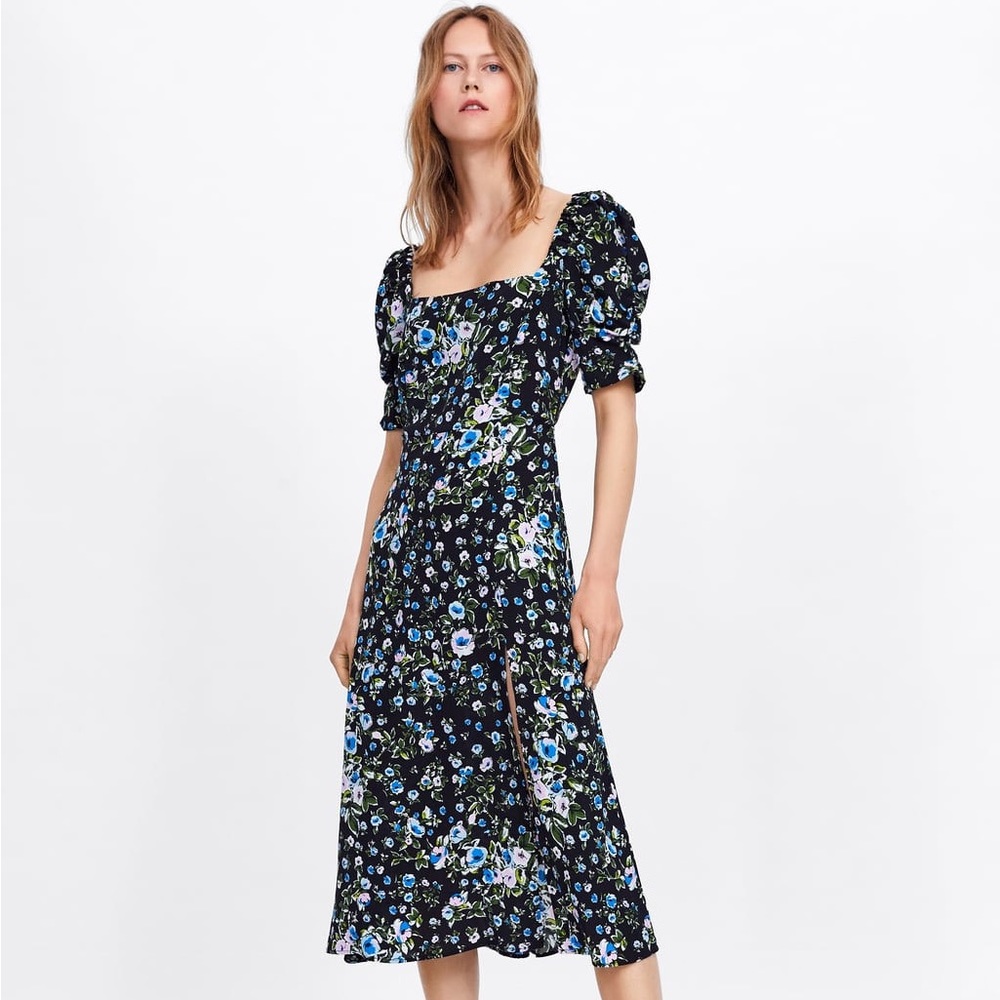 ZARA Floral Midi dress